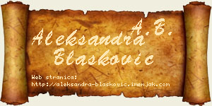 Aleksandra Blašković vizit kartica
